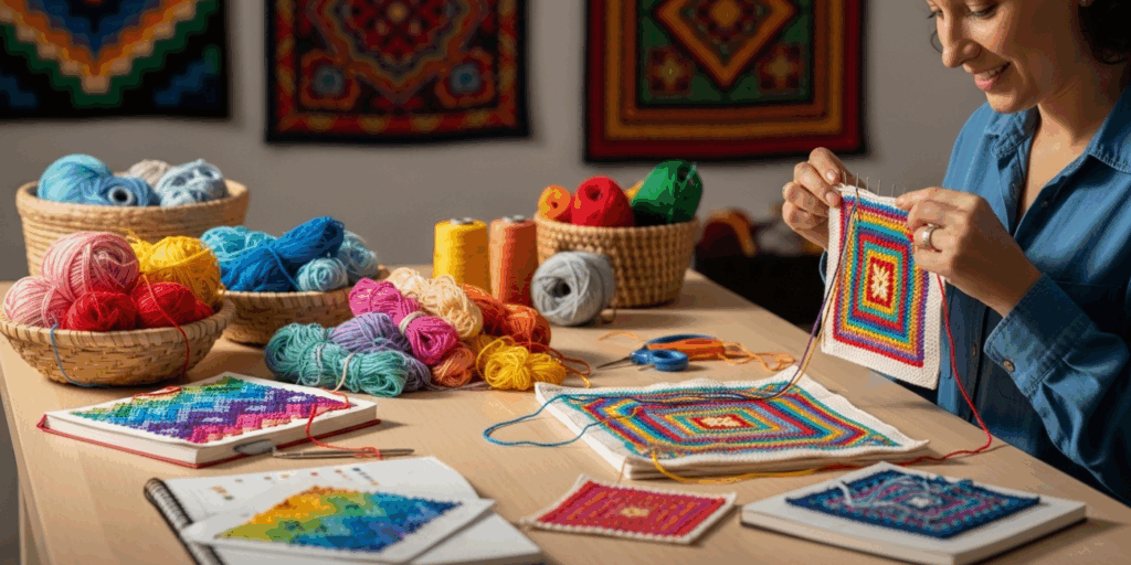 Colorwork Without Cutting Yarn_ The Magic of Tapestry Tunisian