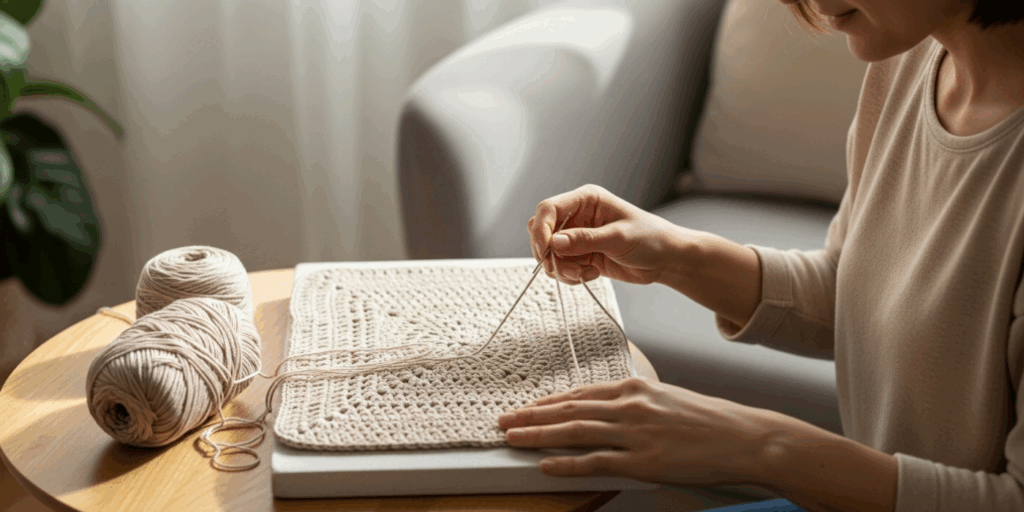 Finishing Crochet_ Weaving Ends and Blocking Made Simple