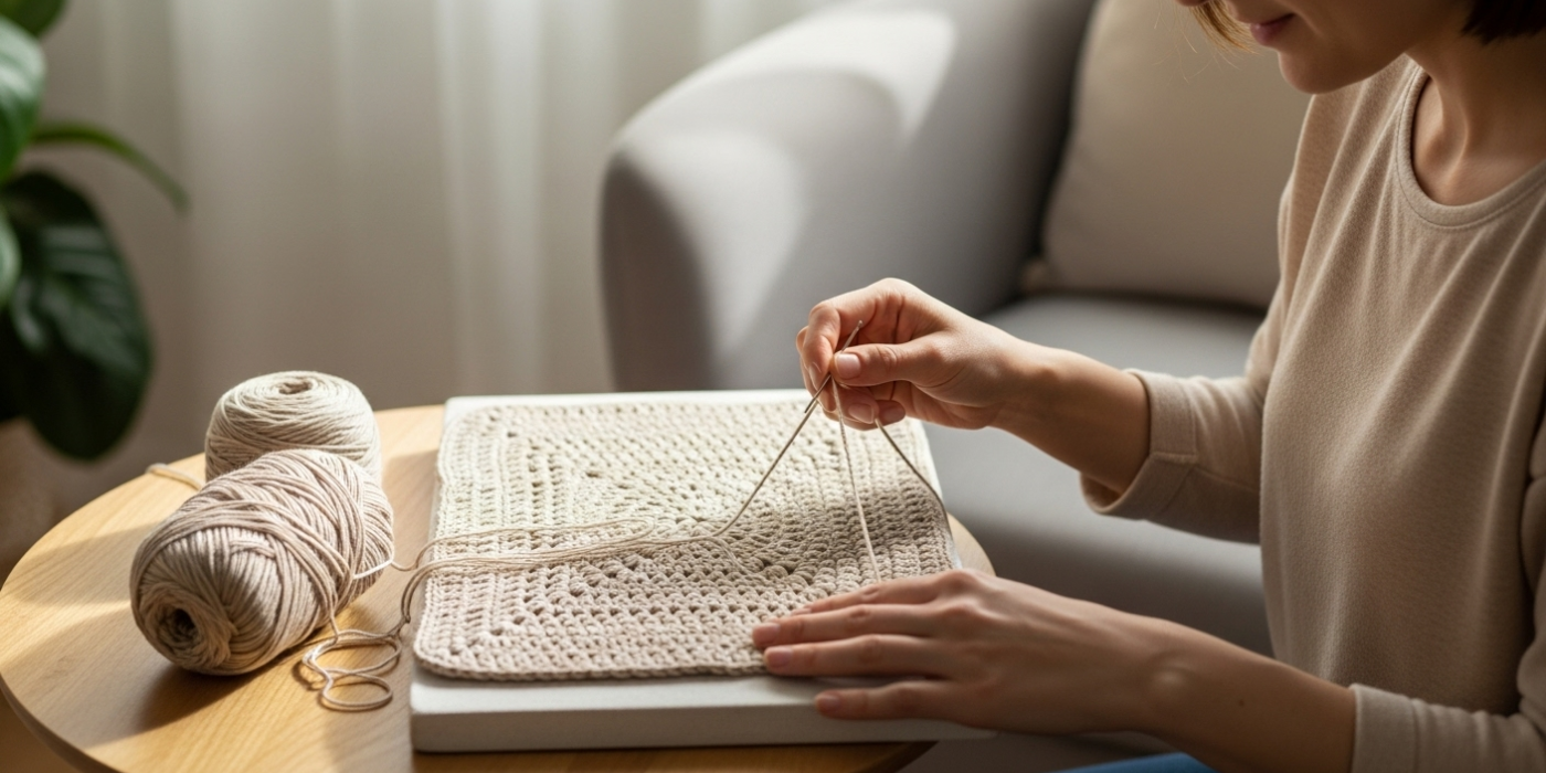 Finishing Crochet_ Weaving Ends and Blocking Made Simple