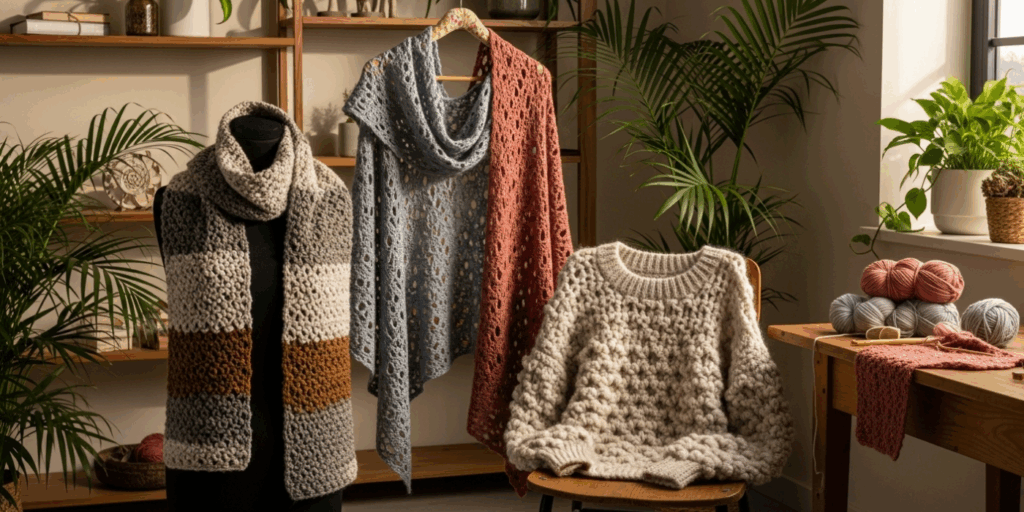 Trendy Crochet Wearables_ Scarves, Shawls, and Cozy Sweaters