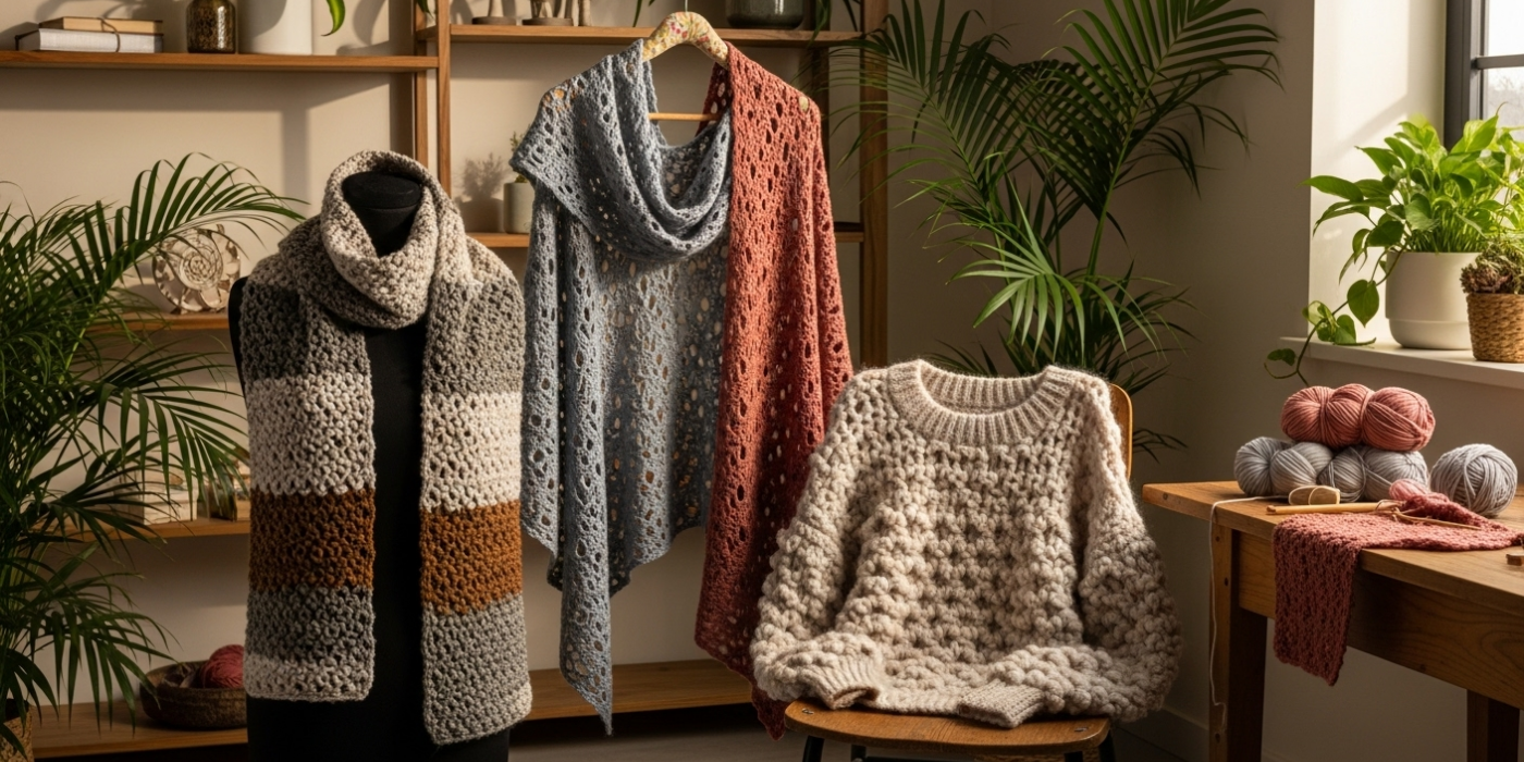 Trendy Crochet Wearables_ Scarves, Shawls, and Cozy Sweaters